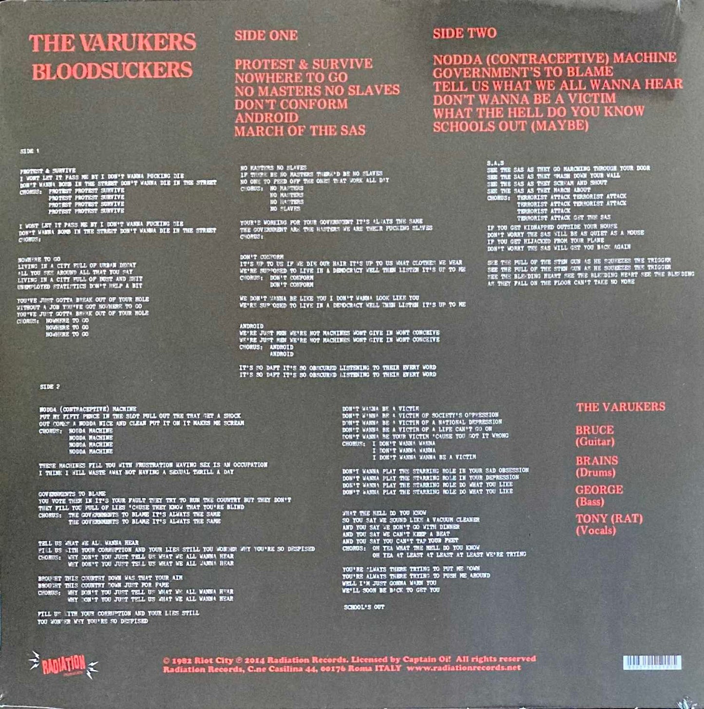 The Varukers - Bloodsuckers - LP