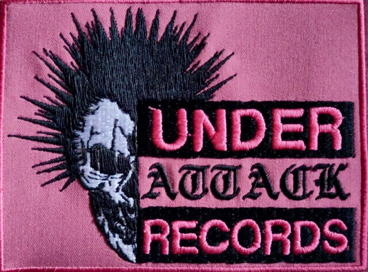 Under Attack Records - Patch (embroidered / gestickt) - Pink