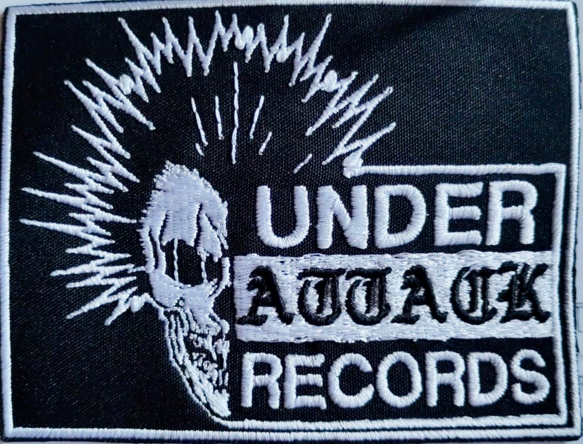 Under Attack Records - Patch (embroidered / gestickt) - Black/White