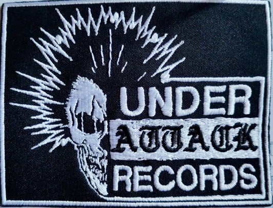 Under Attack Records - Patch (embroidered / gestickt) - Black/White