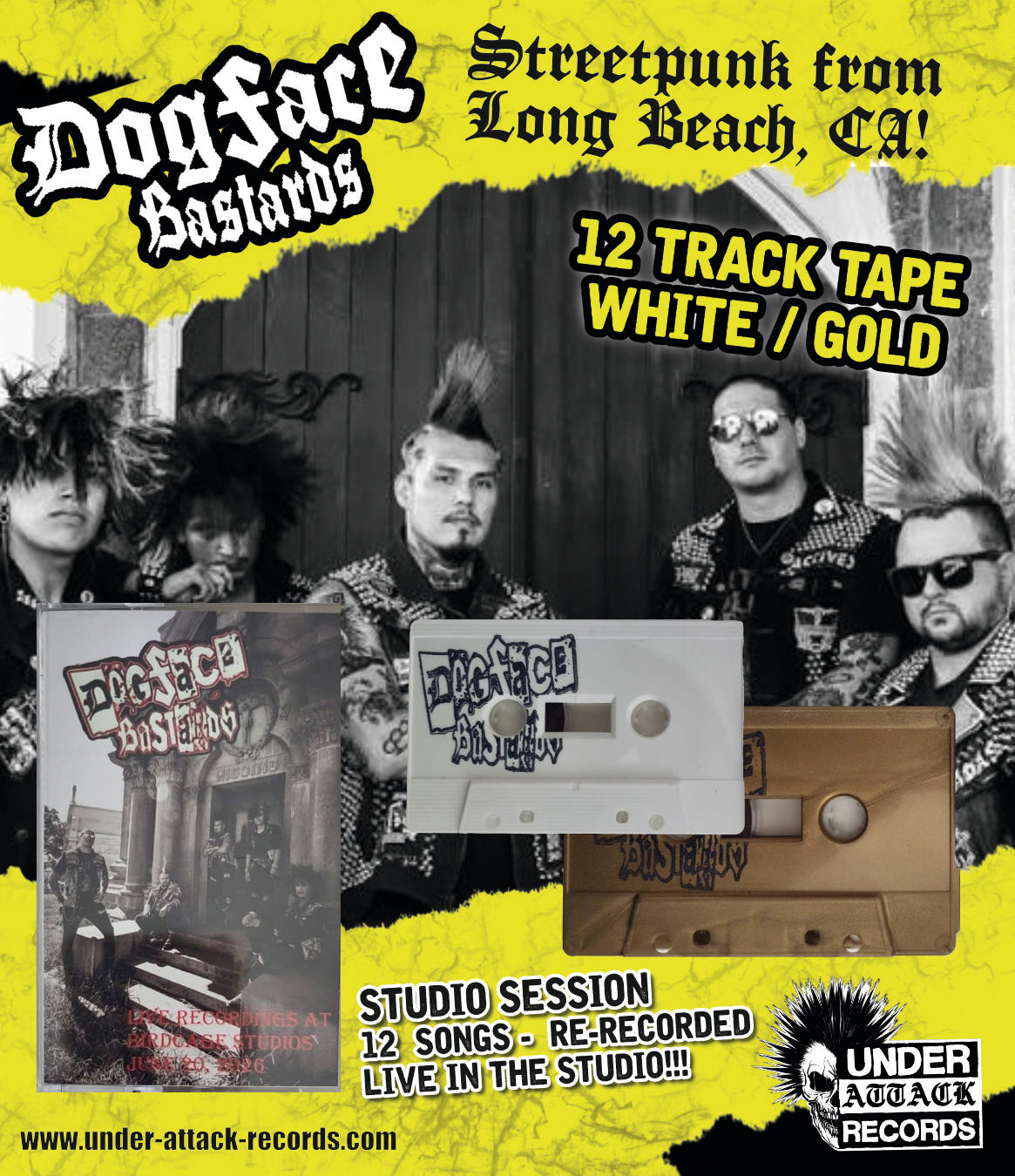 Dogeface Bastards - Live Recordings at Birdcage Studios - Tape - white & gold