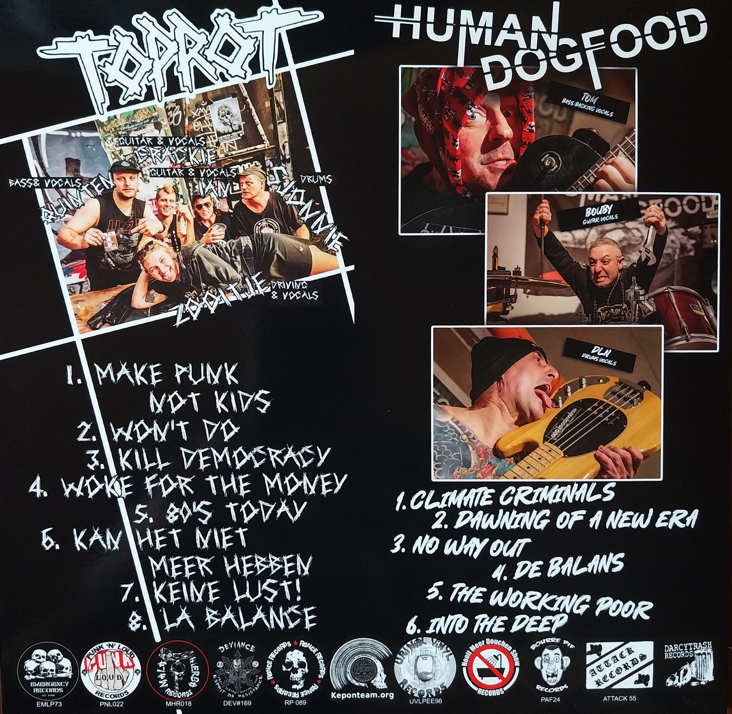 Human DogFood / Toprot – split LP