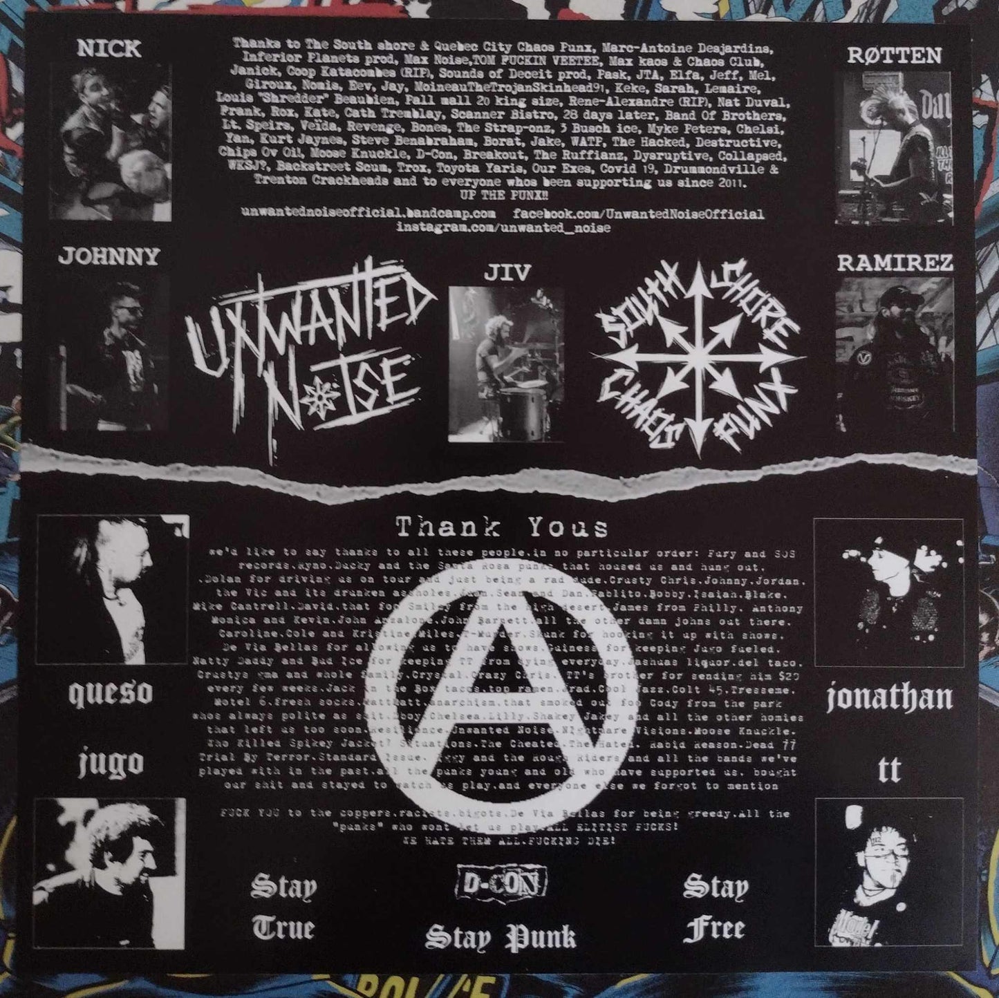 Unwanted Noise / D-Con – North American Invasion- Split-LP - black